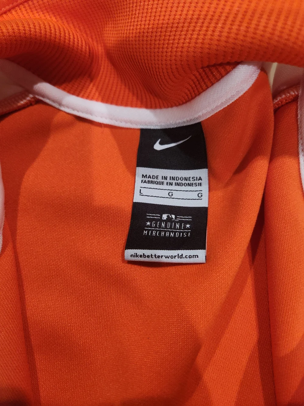 Nike Orange and White 'Giants' Full-Zip Jacket